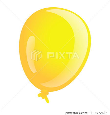 Yellow ballon icon. Cartoon of yellow ballon vector icon for web design isolated on white background 107572616