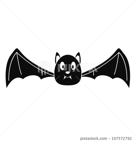 Bat icon. Simple illustration of bat vector icon for web design isolated on white background 107572792