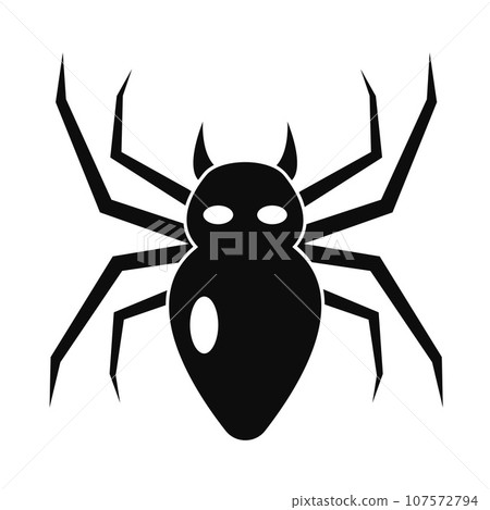 Spider icon. Simple illustration of spider vector icon for web design isolated on white background 107572794
