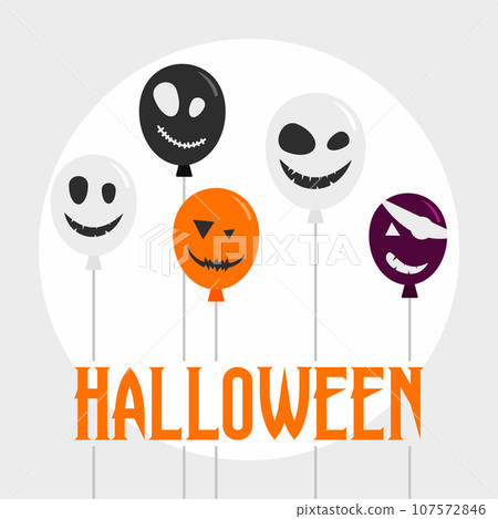 Halloween concept background. Flat illustration of halloween vector concept background for web design Halloween concept background. Flat illustration of halloween vector concept background for web design 107572846