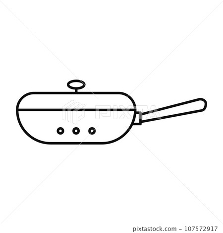 Closed fry pan icon. Outline closed fry pan vector icon for web design isolated on white background 107572917