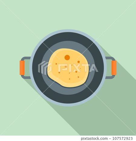 Fry food pan icon. Flat illustration of fry food pan vector icon for web design 107572923