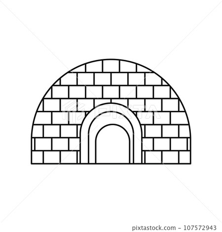 Igloo icon. Outline illustration of igloo vector icon for web design isolated on white background Igloo icon. Outline illustration of igloo vector icon for web design isolated on white background 107572943