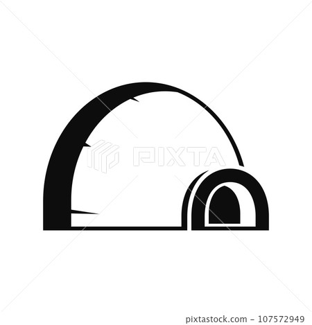 Arctic igloo icon. Simple illustration of arctic igloo vector icon for web design isolated on white background Arctic igloo icon. Simple illustration of arctic igloo vector icon for web design isolated on white background 107572949