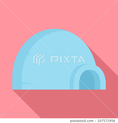 Arctic igloo icon. Flat illustration of arctic igloo vector icon for web design 107572956