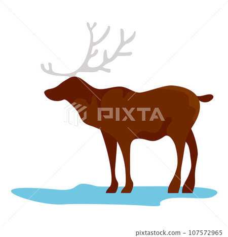 Alaska deer icon. Flat illustration of alaska deer vector icon for web design 107572965