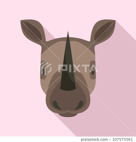 Rhino head icon. Flat illustration of rhino head vector icon for web design 107573561