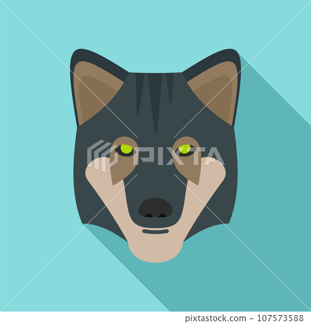 Wild wolf icon. Flat illustration of wild wolf vector icon for web design Wild wolf icon. Flat illustration of wild wolf vector icon for web design 107573588