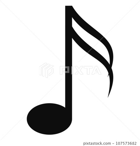 Sixteenth music note icon. Simple illustration of sixteenth music note vector icon for web design isolated on white background 107573682
