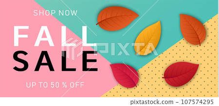 Autumn fall sale concept background. Realistic illustration of autumn fall sale vector concept background for web design Autumn fall sale concept background. Realistic illustration of autumn fall sale vector concept background for web design 107574295
