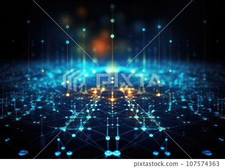quantum abstract technology background. Hardware quantum form. Future technology. Decoding dna. AI Generative. 107574363