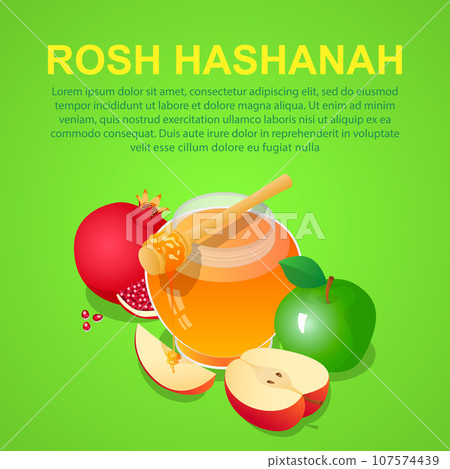 Rosh hashanah concept background. Isometric of rosh hashanah vector concept background for web design 107574439
