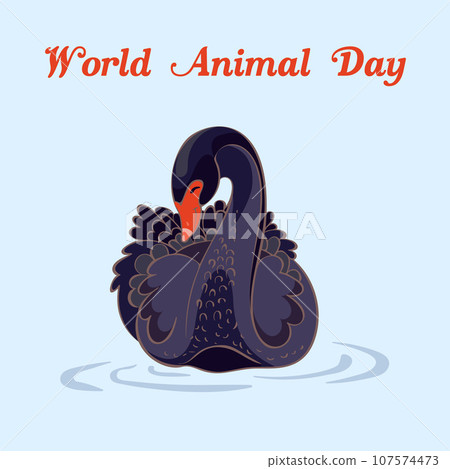 World animal day black swan concept background. Cartoon illustration of world animal day black swan vector concept background for web design World animal day black swan concept background. Cartoon illustration of world animal day black swan vector concept background for web design 107574473