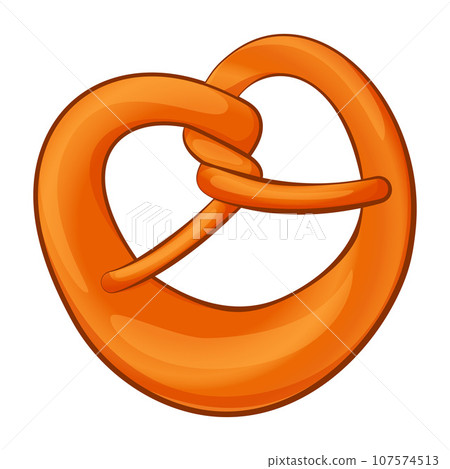 Heart pretzel icon. Cartoon of heart pretzel vector icon for web design isolated on white background 107574513
