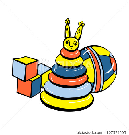 Cube toys icon. Cartoon of cube toys vector icon for web design isolated on white background Cube toys icon. Cartoon of cube toys vector icon for web design isolated on white background 107574605