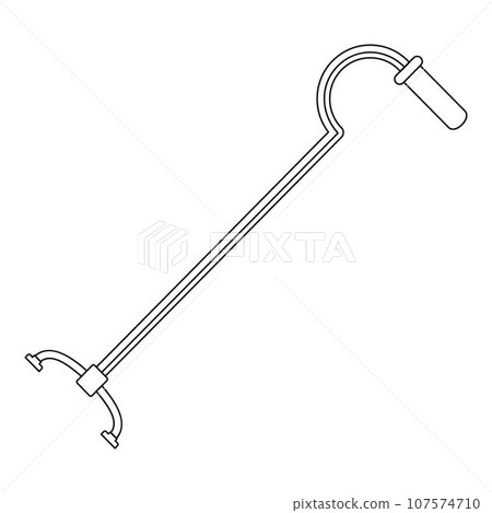 Walking cane icon. Outline illustration of walking cane vector icon for web design isolated on white background Walking cane icon. Outline illustration of walking cane vector icon for web design isolated on white background 107574710