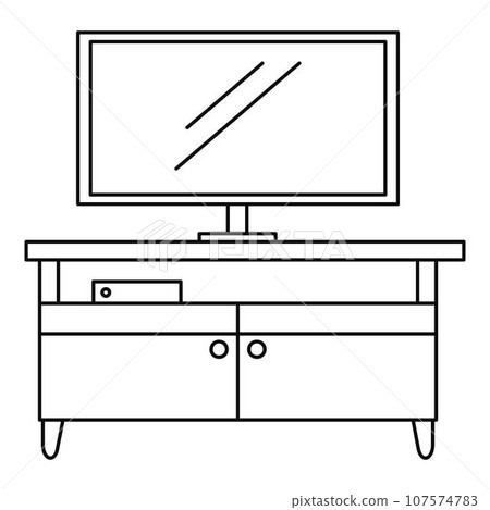 Tv home cinema icon. Outline illustration of tv home cinema vector icon for web design isolated on white background 107574783