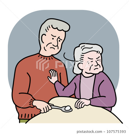 Senior man tries to care for elderly woman but is refused Senior man tries to care for elderly woman but is refused 107575393