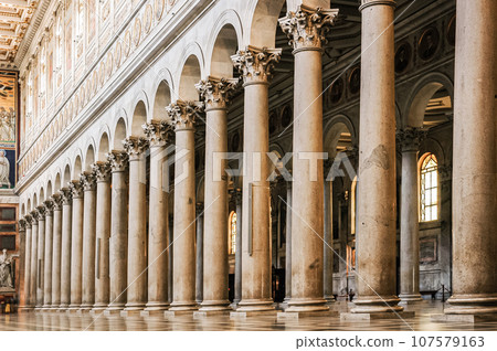 Colonnade in main nave of Saint Paul Outside the Walls 107579163