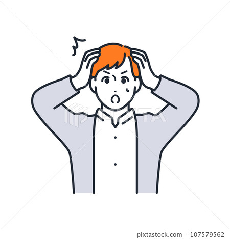 Simple vector illustration material of a young man in a hurry Simple vector illustration material of a young man in a hurry 107579562