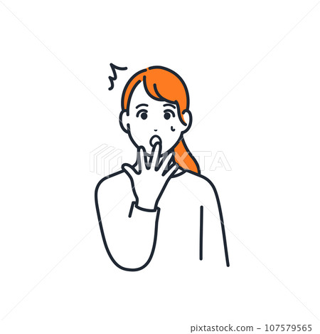 Simple vector illustration material of a surprised young woman Simple vector illustration material of a surprised young woman 107579565