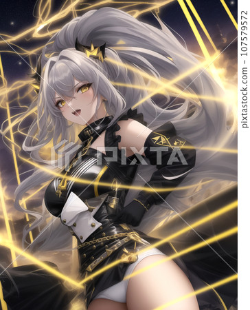 卡牌遊戲風格奇幻插畫雷靈AI生成 107579572