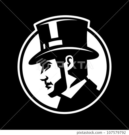 Logo of a gentleman in a bowler hat. 107579792