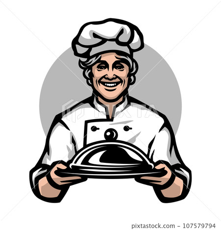 Chef in headdress. Logo, emblem 107579794