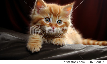 毛茸茸的可愛小貓 AI 圖像 107579834