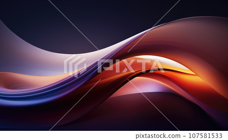 Abstract Background with Wavy Lines in Purple, Pink and Yellow Colors 107581533