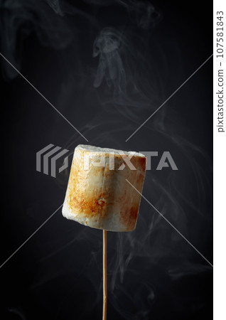 Toasted marshmallows with smoke. Toasted marshmallows with smoke. 107581843