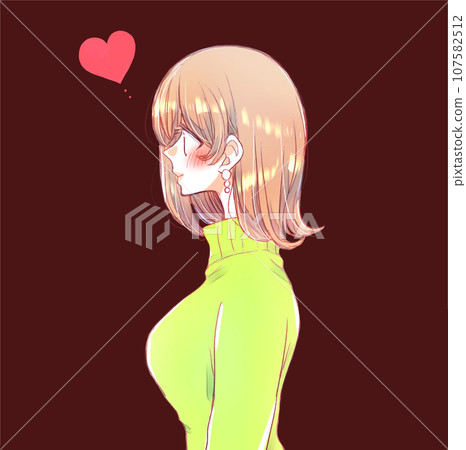 女人的側面，愛情，上半身 107582512