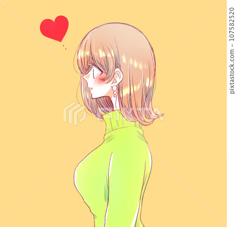 女人的側面,愛情,上半身 女人的側面,愛情,上半身 107582520