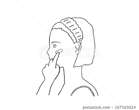 女孩皮膚護理在臉上塗抹霜 107583024