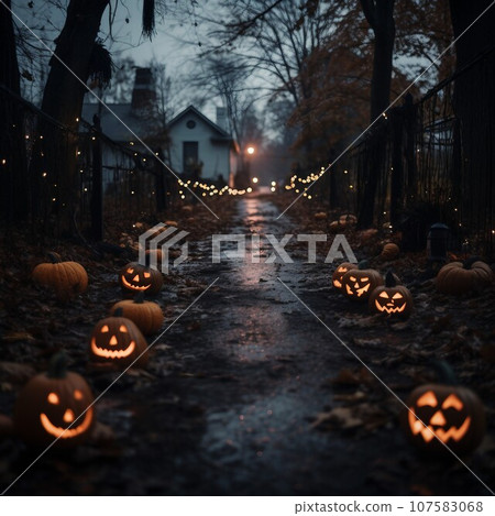 close up of pumpkins on blurred background close up of pumpkins on blurred background 107583068