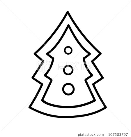 Christmas tree in the style of Doodle. Vector illustration Christmas tree in the style of Doodle. Vector illustration 107583797