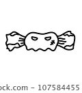 Halloween doodle ghost candy drawing vector illustration. Isolated on white background 107584455