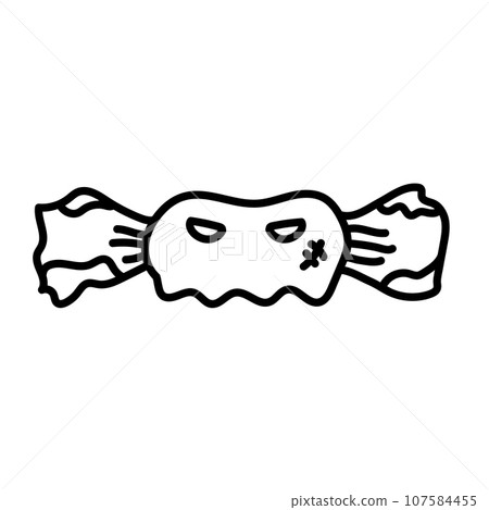 Halloween doodle ghost candy drawing vector illustration. Isolated on white background 107584455