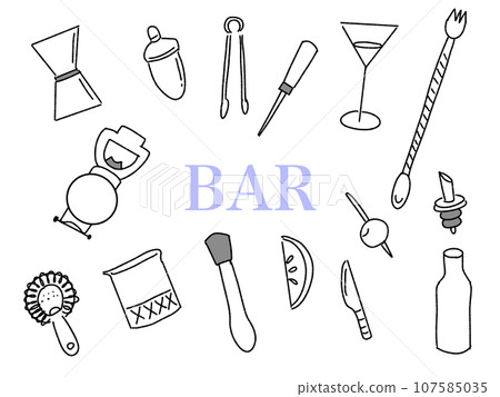 Illustration material of bar supplies 107585035