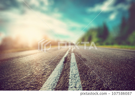 Road in forest blur 107586087