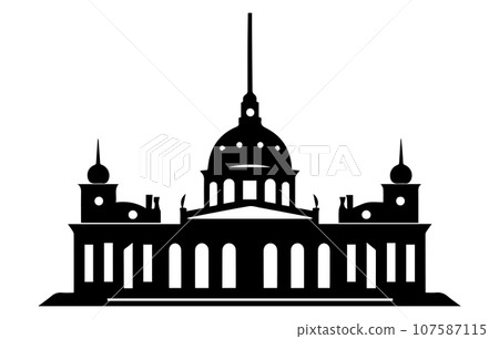 Berlin silhouette skyline. Germany Berlin vector city, german linear architecture, buildings. Berlin silhouette skyline. Germany Berlin vector city, german linear architecture, buildings. 107587115