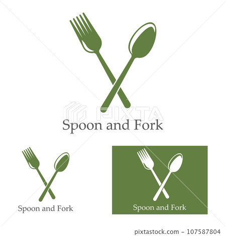 spoon,fork,and knife icon logo vector design template 107587804