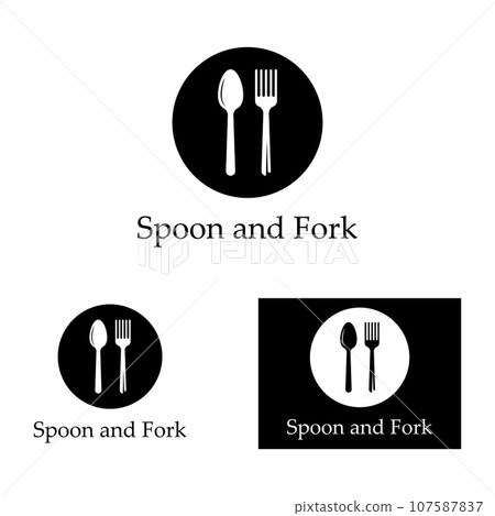 spoon,fork,and knife icon logo vector design template 107587837