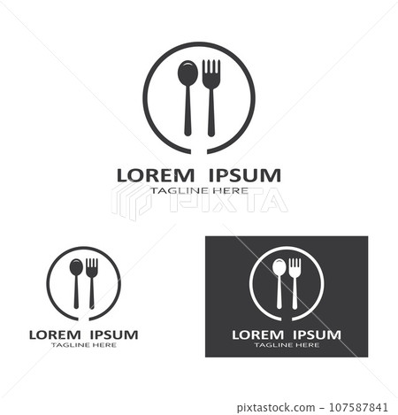 spoon,fork,and knife icon logo vector design template spoon,fork,and knife icon logo vector design template 107587841