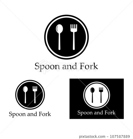 spoon,fork,and knife icon logo vector design template spoon,fork,and knife icon logo vector design template 107587889