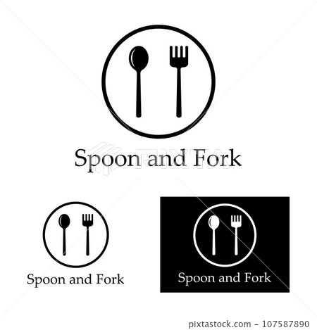 spoon,fork,and knife icon logo vector design template 107587890