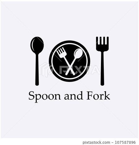 spoon,fork,and knife icon logo vector design template 107587896