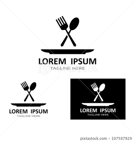 spoon,fork,and knife icon logo vector design template spoon,fork,and knife icon logo vector design template 107587929