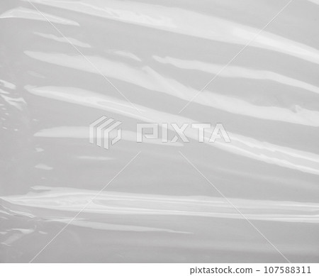 White plastic film wrap texture background 107588311