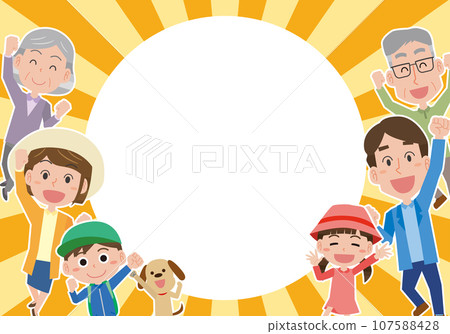幸福的 3 代家庭的框架圖 107588428
